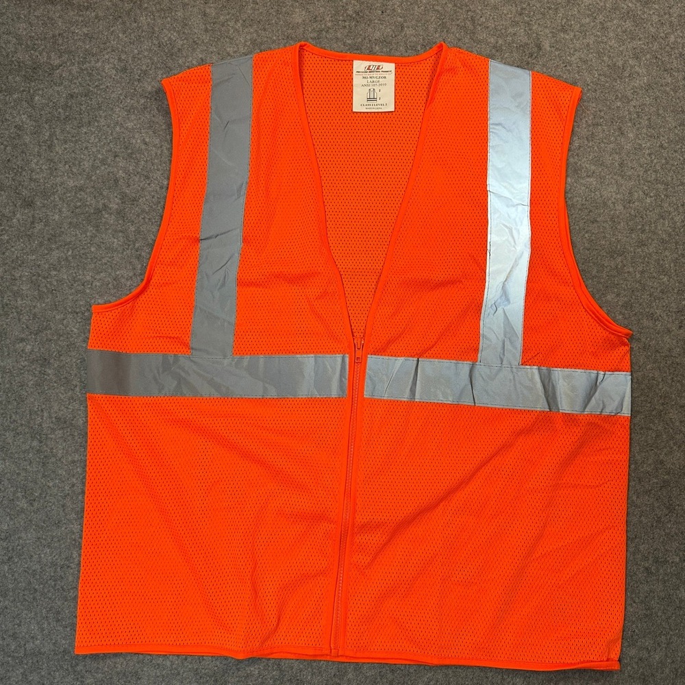 PIP 302-MVGZOR Safety Vest Large Orange Reflective Mesh ANSI Class 2